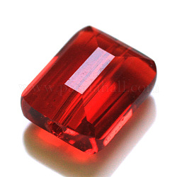 Imitation österreichischen Kristallperlen, Klasse aaa, facettiert, Rechteck, rot, 10x12x5.5 mm, Bohrung: 0.9~1 mm