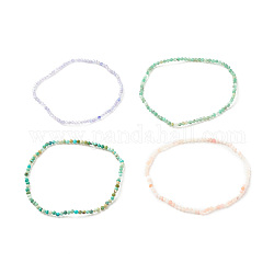 Rundes Perlen-Stretcharmband mit Edelsteinen für Frauen, Innendurchmesser: 2-3/8 Zoll (6.1 cm), Perlen: 2 mm
