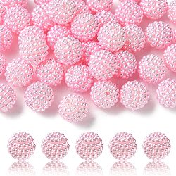 Abalorios de acrílico de la perla de imitación, abalorios de la baya, abalorios combinadas, redondo, rosa perla, 12mm, agujero: 1.5 mm