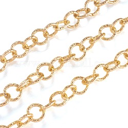Алюминий Роло цепи, отрыгивающая цепь, с катушкой, несварные, золотой свет, 11.5x2 мм, около 32.8 фута (10 м) / рулон