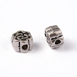 Tibetan Style Alloy Beads, Flower, Antique Silver, Lead Free & Cadmium Free, 4.5x3mm, Hole: 1mm