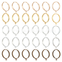 Dicosmetic 50 base ad anello in ottone regolabile in 5 colori, componenti anello di barretta, colore misto, Foro: 2 mm, misura degli stati uniti 6~10 (17~20mm), 10 pz / colore