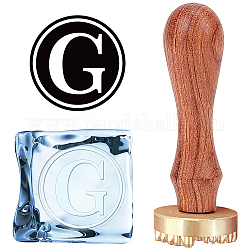 CRASPIRE G Ice Stamp Letter Ice Cube Stamp Ice Branding Stamp with Removable Brass Head & Wood Handle Vintage Ice Stamp for DIY Crafting Cocktail Whiskey Mojito Drinks Bar Making