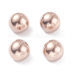 Revestimiento iónico (ip) 202 perlas de acero inoxidable, medio-perforado, redondo, oro rosa, 5x4.5mm, medio agujero: 2 mm