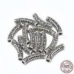 Thailand 925 Sterling Silver Tube Beads, Antique Silver, 22x4.5mm, Hole: 2.5mm