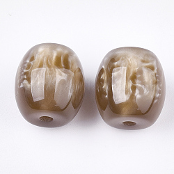 Perline di resina, gemstone imitato, ovale, Perù, 17~17.5x16mm, Foro: 3 mm