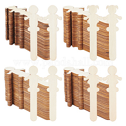 OLYCRAFT 120pcs Unfinished People Shaped Craft Sticks Natural Wood People Sticks 5.5 Inch High Creativity Wooden Sticks Blank Wood Cutouts Slices for DIY Painting Arts Craft Projects - 4 Styles