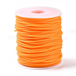 Tuyau creux corde en caoutchouc synthétique tubulaire pvc, enroulé aurond de plastique blanc bobine, orange, 3mm, Trou: 1.5mm, environ 27.34 yards (25 m)/rouleau