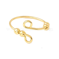 304 anello a polsino aperto girevole con perline in acciaio inossidabile, anelli rotanti anti ansia a sfera, oro, misura degli stati uniti 10 1/2 (20.1mm)