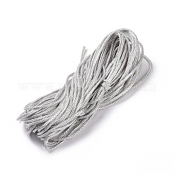 Полиэфирного корда, китайский вязать шнур, круглые, серые, 1.5 мм, около 14.22 ярда (13 м) / пачка
