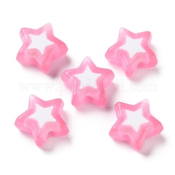 Sterne-Acryl-Perlen, Perle in Perlen, rosa, 8.5x9x4 mm, Bohrung: 1.8 mm, ca. 2941 Stk. / 500 g