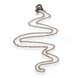 Collares de latón de color bronce antiguo, eslabón de la cadena: los aproximamente 1.5 mm de ancho, 2 mm de largo, 18 pulgada de largo