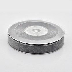 Polyester Velvet Ribbon for Gift Packing and Festival Decoration, Gray, 5/8 inch(15mm), about 25yards/roll(22.86m/roll)