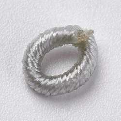 Polyesterschnurperlen, Ring, Silber, 6~6.5x1.5 mm, Bohrung: 3 mm