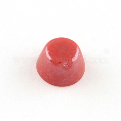 Pearlized Plated Opaque Glass Cabochons, Cone, FireBrick, 7.5~8x4.5~5mm