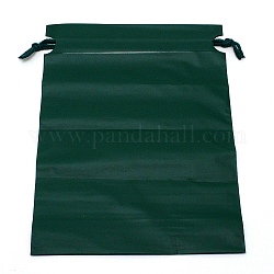 Bolsas de regalo con cordón esmerilado de plástico rectangular, con cordón de algodón, para el almacenamiento diario de suministros, gris pizarra oscuro, 28.5x20.8x0.15 cm