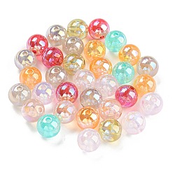Perles de paillettes acryliques irisées, ronde, couleur mixte, 10x9.5mm, Trou: 1.8mm