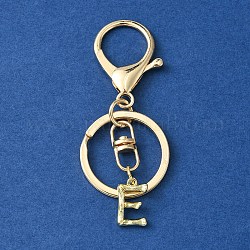 Porte-clés à breloques en alliage avec lettre initiale, avec fermoir en alliage, or, lettre e, 8.5 cm
