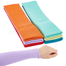 BENECREAT 6Pcs 6 Colors Polyester Elastic Ribbing Fabric for Cuffs, Waistbands Neckline Collar Trim, Mixed Color, 400x70x3mm, 1pc/color