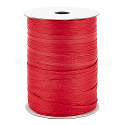 BENECREAT 328 Yards Raffia Paper Craft Ribbon, 6~6.5mm Cerise Flat Wide Raffia Yarn Ribbon Packing Twine for Festival Gift Wrapping DIY Decoration and Weaving