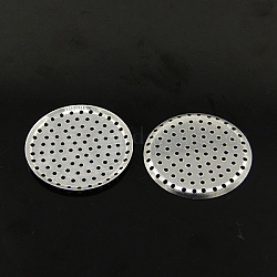 Алюминиевое кольцо для пальцев / сито для брошей, настройки перфорированного диска, фурнитура для броши, платина, 35x1 мм, отверстие : 1 мм