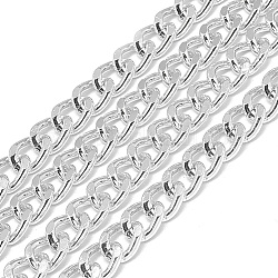 Незакрепленные алюминиевые каркасные цепи, серебряные, 9x7x1.8 мм