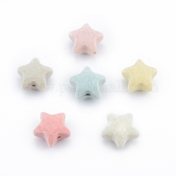 Perles de résine opaques, étoile floconneuse, couleur mixte, 18.5x19.5x12mm, Trou: 2mm