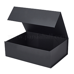 Cajas plegables de papel, cajas para envolver regalos, para joyas dulces favores de la fiesta de bodas, Rectángulo, negro, 8x11x3-5/8 pulgada (20.2x28x9.3 cm)