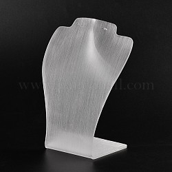 有機ガラスのネックレスディスプレイ胸像  ホワイト  27~27.5x18.5x87cm