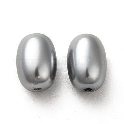 Abalorios de imitación de plástico ABS, oval, gris, 17x12mm, agujero: 1.8 mm, aproximamente 200 unidades / 500 g