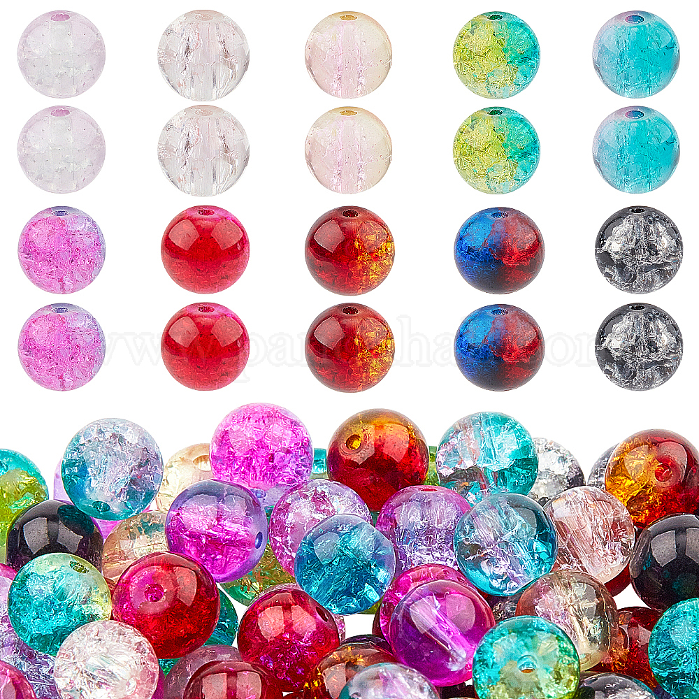 Shop PandaHall Crackle Glass Beads for Jewelry Making Adults for Jewelry Making Selected