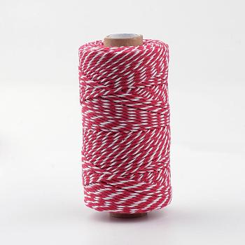 Cordon en coton macramé, corde de coton torsadée, pour accrocher au mur, artisanat, emballage cadeau, rouge, 1.5~2mm, environ 100yards/rouleau (300pied/rouleau)