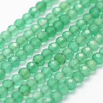Chapelets de perles en agate d'onyx vert naturel&nbsp;G-K185-19-1