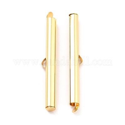 100PCS Brass Slide On End Clasp Tubes Slider End Caps For Jewelry