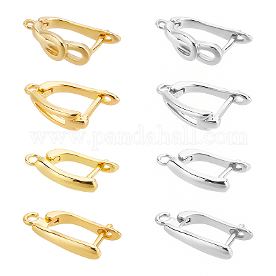 Brass LEVER BACK Earrings Hoops Earwires Findings Silver Gold