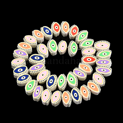 Chapelets de perle en pâte polymère manuel&nbsp;CLAY-N008-078-B01-1