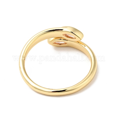 Кольца-манжеты с конским глазом и кубическим цирконием RJEW-G262-08G-1