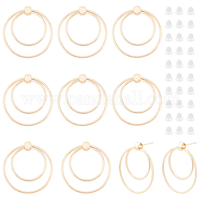 PandaHall 5 Paia Orecchini A Cerchio In Ottone Placcato Oro Con Zirconia – Gioielli Eleganti Per Donne E Ragazze