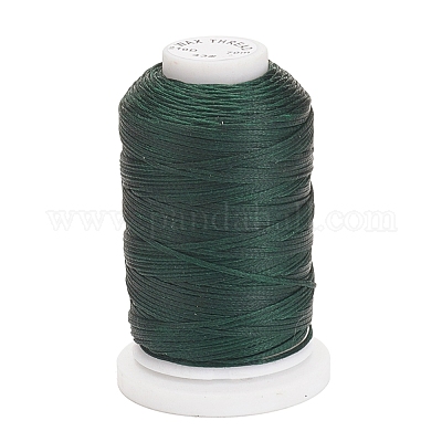 Waxed Polyester Cord, Flat, Dark Green, 1mm, about 76.55 yards(70m)/roll