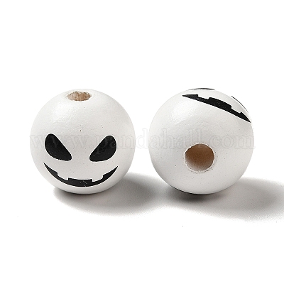 Печатные круглые деревянные европейские бусины WOOD-M006-02-1