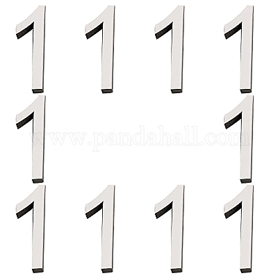 Wholesale CREATCABIN 10pcs Mailbox Numbers 1 House Address Number Stickers  Self Adhesive House Numbers Acrylic for House Apartment Home Office Hotel  Room Outside Mailbox Door Signs Outside(Silver) 