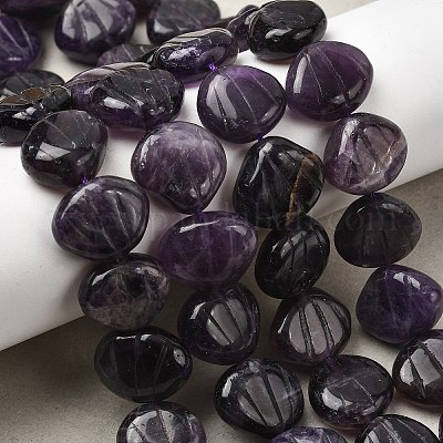 Fili di perle intagliate di ametista naturale&nbsp;G-H339-A07-01A-1