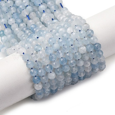 Природные Аквамарин бисер нитей&nbsp;G-A276-C09-4mm-02-1