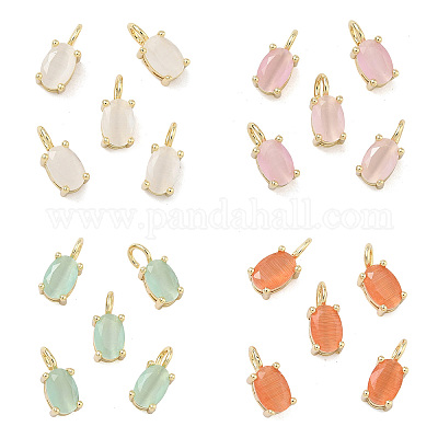 Латунные подвески в виде кошачьего глаза&nbsp;KK-C251-09B-G-1