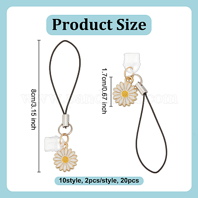 20 шт. 10 стильных эмалевых ремешка для мобильного телефона&nbsp;HJEW-OC00116-1