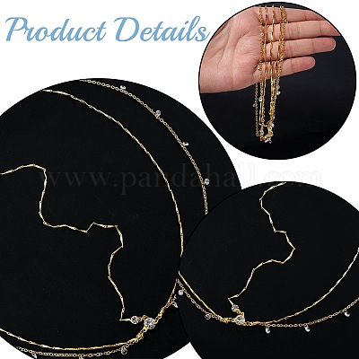 Сплав со стразами цепочка для волос&nbsp;DIY-WH20058-11G-1