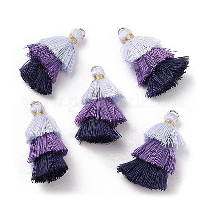 Décorations de pendentif pompon en polycoton&nbsp;GLAA-K060-07KCG-09-1
