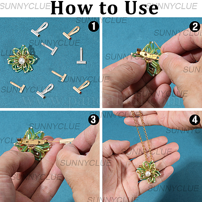 8 шт. 2-цветная брошь-трансформер из сплава с крючками для подвески&nbsp;FIND-SC0019-07B-1