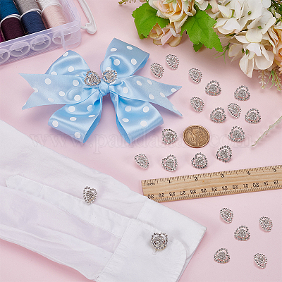 24 шт. стеклянные пуговицы со стразами BUTT-FG0001-51-1