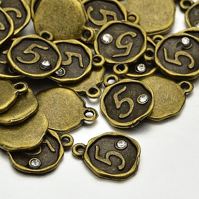 Античная бронза покрытием сплава горный хрусталь подвески ALRI-J153-05-NF-1